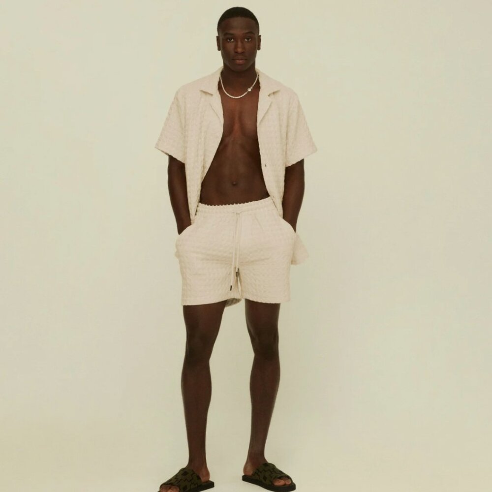 OAS The Ecru Porto Cuba waffle short Small